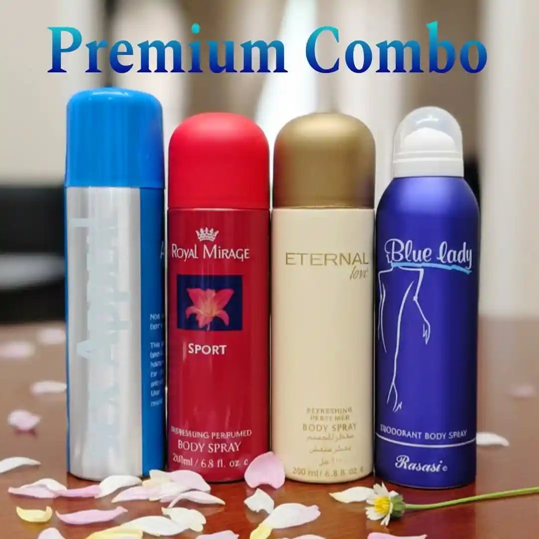 Premium 200 ml 4 pcs body spray combo